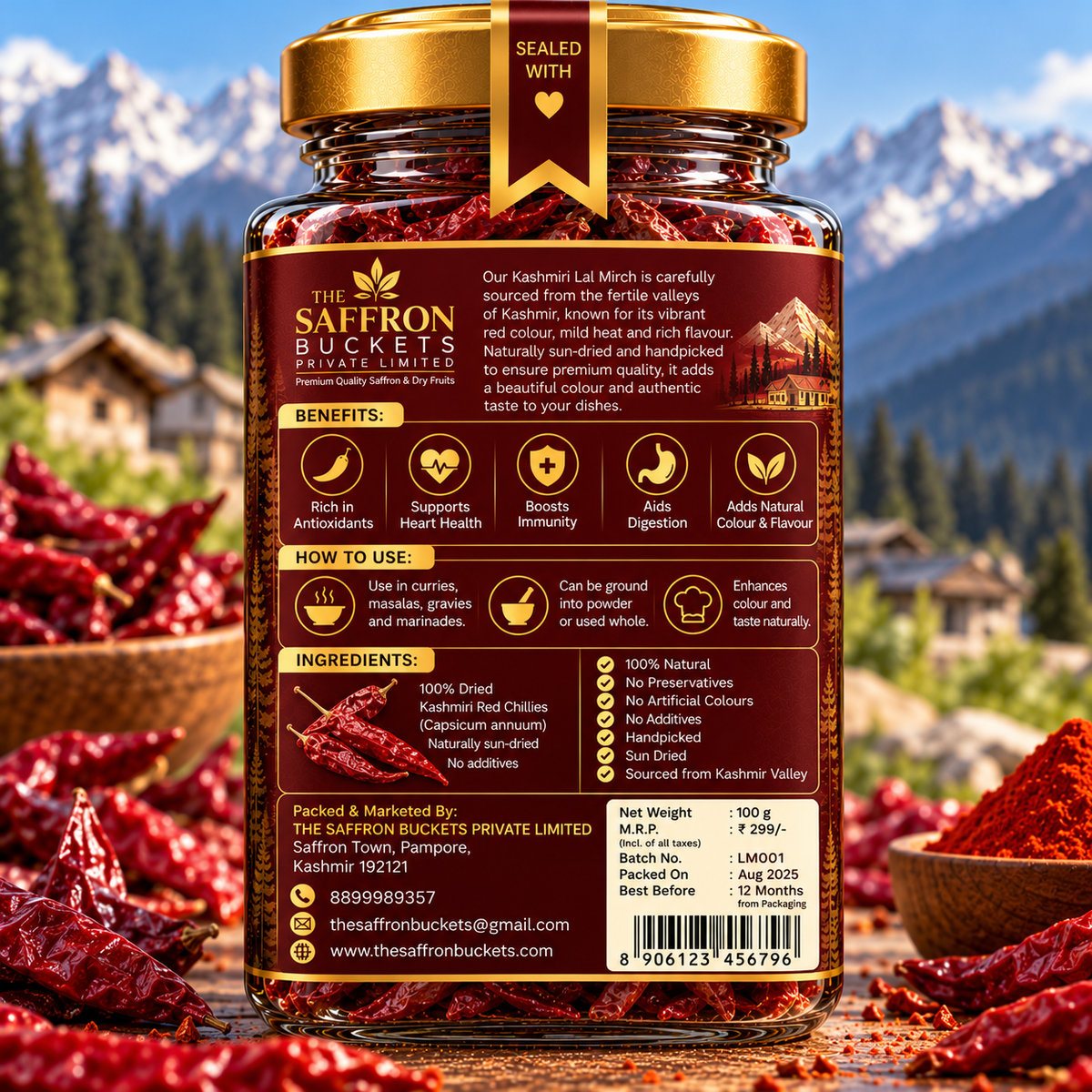 Kashmiri Lal Mirch (Red Chilli)