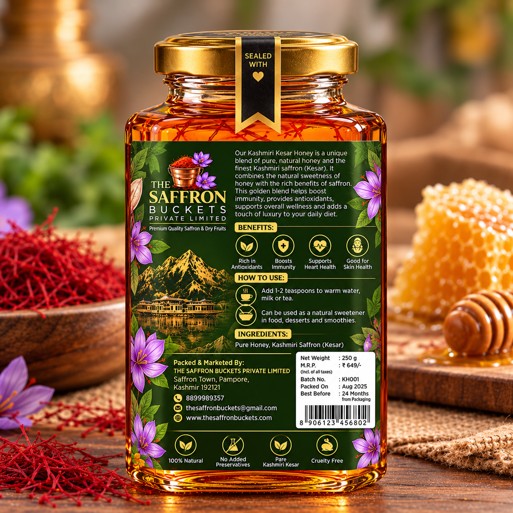 Kesar Honey (Saffron Honey)