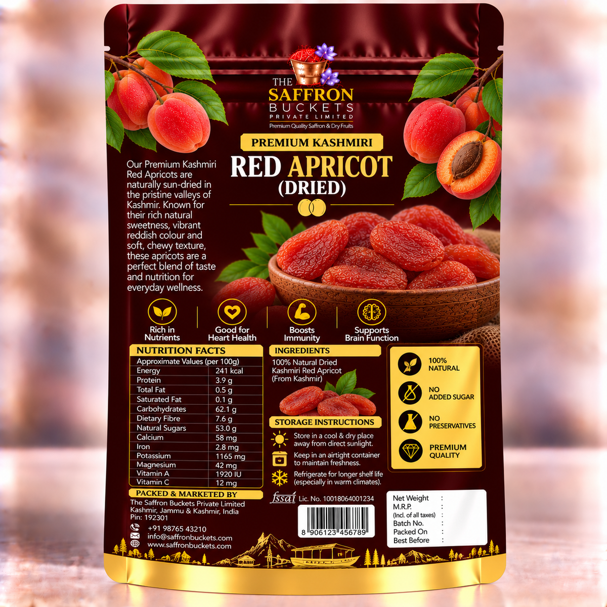 Kashmiri Red Apricot (Dried)