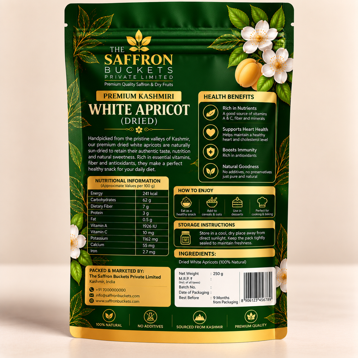 Kashmiri White Apricot (Dried)